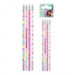 Ołówek z gumką HB Gabby's Dollhouse 4szt - STARPAK
