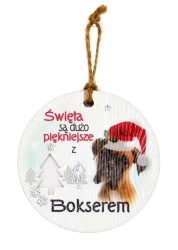 Zawieszka ceramiczna Boże Narodzenie Bokser - Kukartka