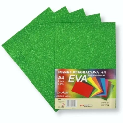 Pianka brokatowa A4 Eva zielona biodegrad. 5szt - Penword