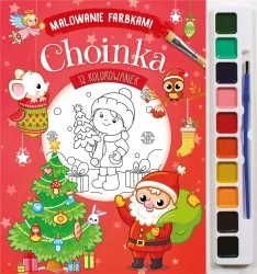 Malowanie farbkami. Choinka - praca zbiorowa