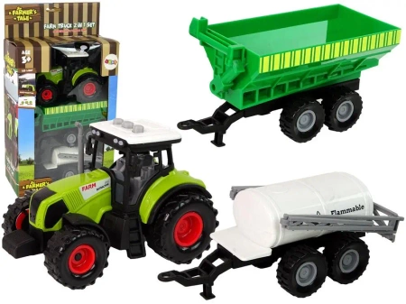 Traktor z przyczepą i cysterną - Leantoys