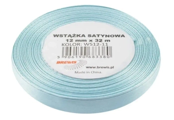 Wstążka satynowa błękitna 12mmx32m - Brewis