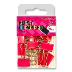 Klipsy do papieru 19mm różowe - Penmate