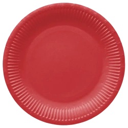 Talerze papierowe Round 18 cm, czerwone (8 sztuk)