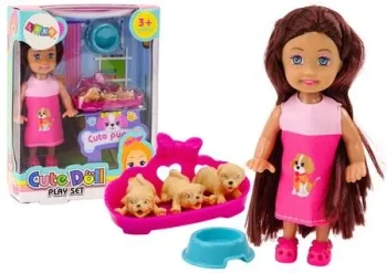 Laleczka mini z pieskami - Leantoys