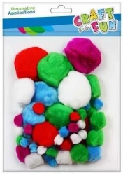 Pompony akrylowe 60szt - Craft with Fun