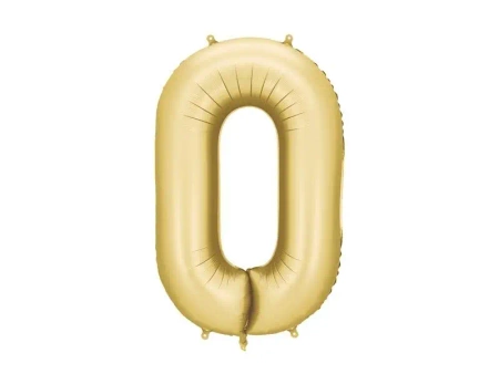 Balon foliowy cyfra 0 86cm złoty - PartyDeco