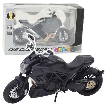 Motocykl metalowy ze światłem i dźwiękiem 1:12 - Leantoys