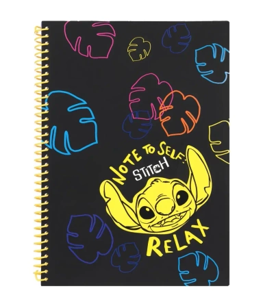 Kołobrulion A4 Disney Black Stitch plastikowa spirala 100 kartek wzór 1 - PATIO