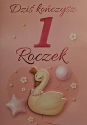 Karnet Urodziny Roczek dziewczynka - YEKU