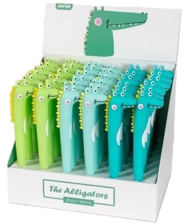 Długopis żelowy Silky Aligator MIX (36szt) - Fandy