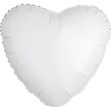 Balon foliowy metalik biały serce 43cm - Amscan