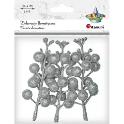 Gałązki owoców winobluszczu srebrne 3szt - Titanum