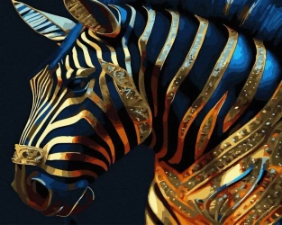 Malowanie po numerach + złota farba - Złota zebra - Twoje Hobby