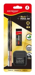Zestaw szkolny KEYROAD Black Pencil Set czarny blister