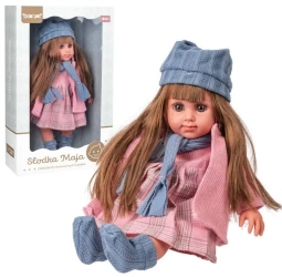 Lalka słodka Maja w różowym płaszczyku - Norimpex