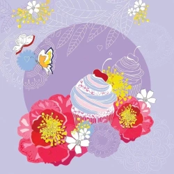 Karnet Swarovski kwadrat CL0712 Babeczki - Clear Creations