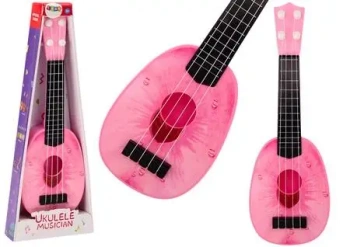 Ukulele mini gitara 4 struny brzoskwinia różowa - Leantoys