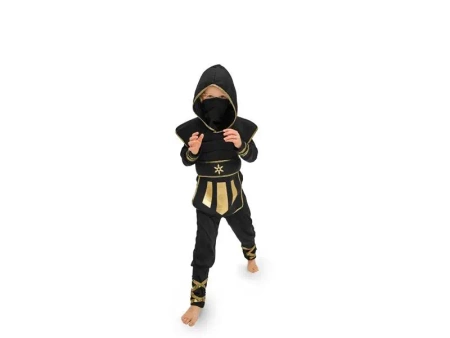 Strój Ninja czarny rozm. 116-128cm - PartyDeco