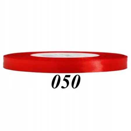 Wstązka satynowa czerwona 6mm-32mb 6-050