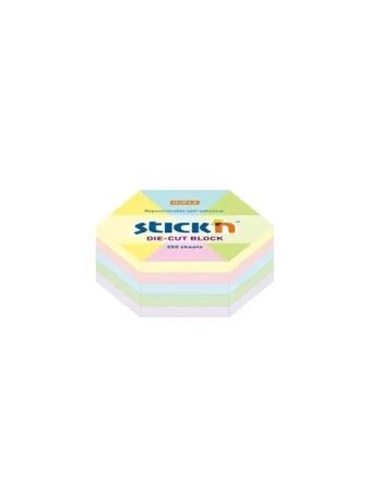 Notes sześciokąt 61x70mm pastel 250K STICK'N - Stickn