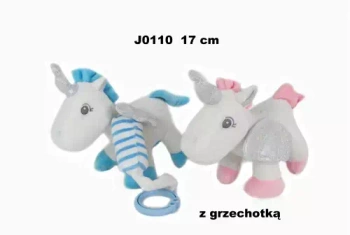 Grzechotka Plusz z Zaw Jednorozec 22cm Sa J0110