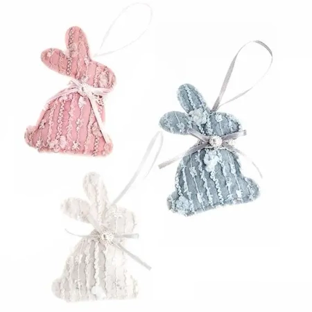 Zawieszki króliczki 11cm 3szt pastelowe - Dalprint dpCraft