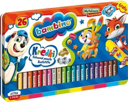 Kredki w oprawie drewnianej 26 kolorów BAMBINO - ST-MAJEWSKI