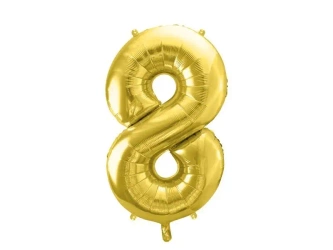 Balon foliowy 8 jasny złoty 72cm - PartyDeco