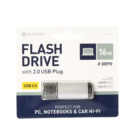 Pendrive 16gb Usb 2.0 X-depo Sreb Plat 42175 Wb
