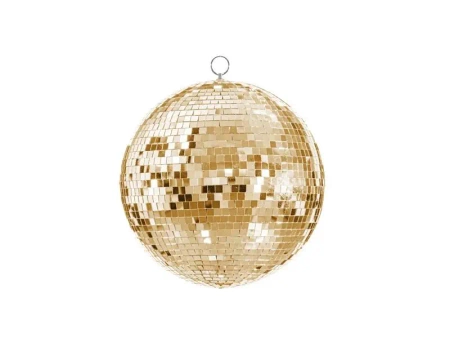 Dekoracja wisząca Kula Disco 30cm złoty - PartyDeco