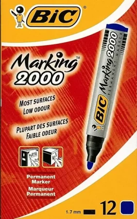 Marker Permanentny BIC Marking 2000 niebieski Okrągła Końcówka pudełko 12 szt.