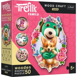 Puzzle 50 drewniane Wood Craft Junior Wesołe Trefliki 20206 - Trefl PAP