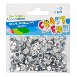 Cekiny metaliczne kółka 8mm srebrne - Craft with Fun