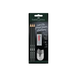 Zestaw exam 3 ołówki 1111 hb + gumka dust free + temperówka blister faber-castell