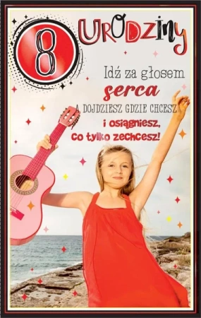 Kartka okolicznościowa Urodziny 8 dziewczynka - AbCard