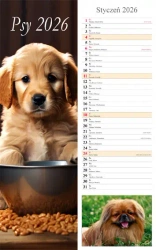 Kalendarz 2026 ścienny pasek Psy - praca zbiorowa