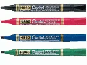 Marker ścięty N860 czarny (12szt) PENTEL