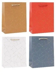 Torebka ozdobna 18x23x8cm hot-stamp mix ROZETTE