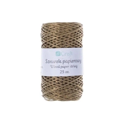 Sznurek papierowy z drucikiem 25m złoty - Dalprint dpCraft