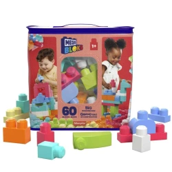 Mega Bloks Duża ECO torba z klockami różowa - Mattel
