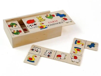 Domino drewniane obrazkowe w pudełku MIX - ADAR