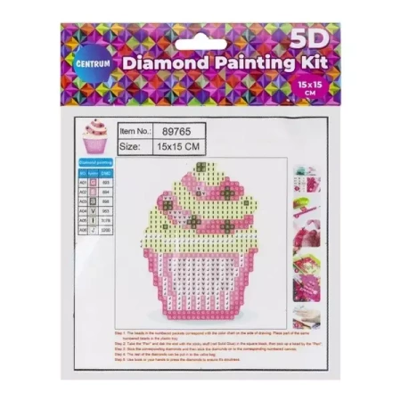 Diamentowa mozaika 5D - Babeczka 15x15 89765 - Panta Plast
