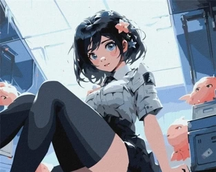 Malowanie po numerach - Urocza brunetka 40x50cm - Ideyka