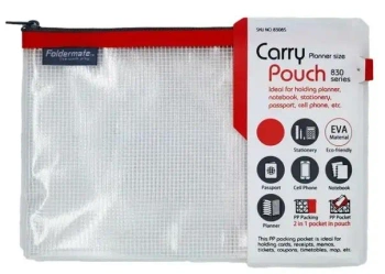 Torebka na zamek 24x17cm Mesh Eva czerwona - Foldermate