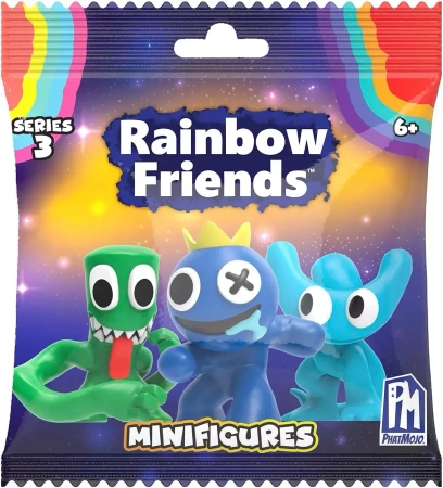 Figurka Rainbow Friends Blindbox Mysterybox saszetka Gren Blue Cyan Yellow