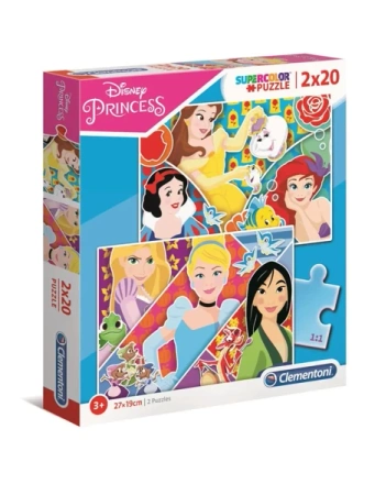 Puzzle 2w1 super kolor Księżniczki 24766 - Clementoni