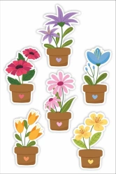 Dekoracje okienne dwustrone - Kwiatki... 6szt - LearnHow