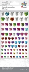 Kryształki samoprzylepne serca mix 84szt - Titanum