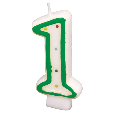 Świeczka cyferka 1 kropki 7,3cm - Amscan